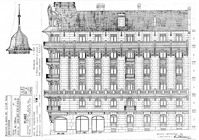 Elévation Av. Théodore Weber, 1911, Ed. Chevallaz. Prov. CPEG