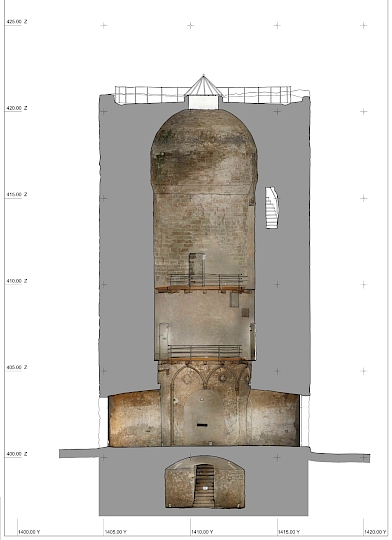 Coupe transversale A-A - vue vers l'ouest